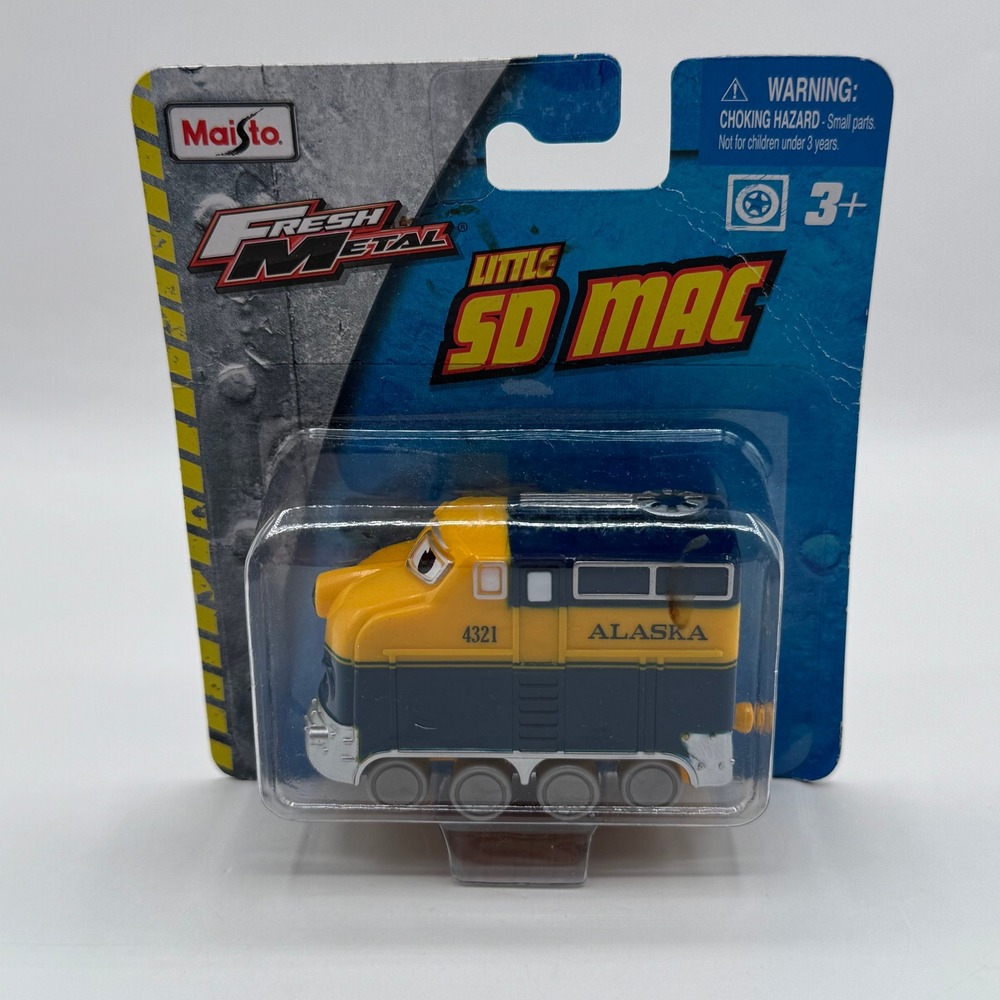 Maisto Fresh Metal Little SD MAC Toy Train Blue Yellow Alaska Locomotive New